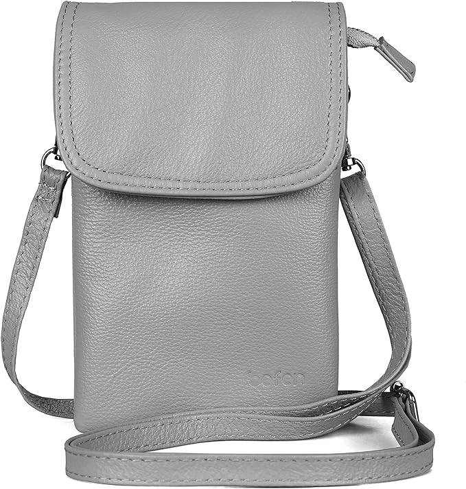 befen Genuine Leather Small Crossbody Bags for Women Cell Phone Travel Bag | Soft Real Leather, Adjustable Shoulder Strap, Card Slots, Compact Size, Daily Travel Shopping Outing Use, Phone Purse