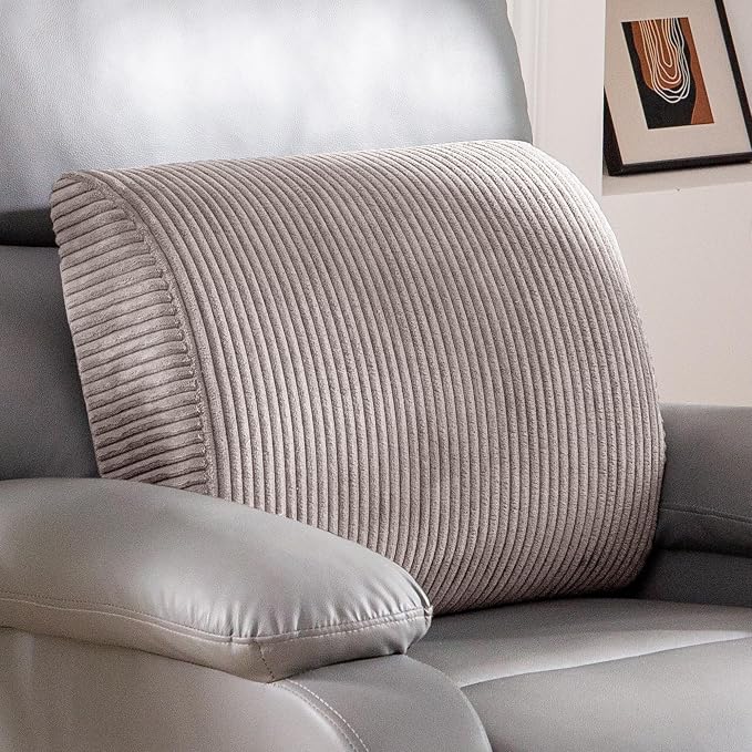Lumbar Support Pillow for Recliner Chair/Accent Chair/Couch, Extra Large Memory Foam Back Support Cushion for Elderly, Recliner Cushions for Back Rest, Pain Relief, Reading, Washable Cover, Grey