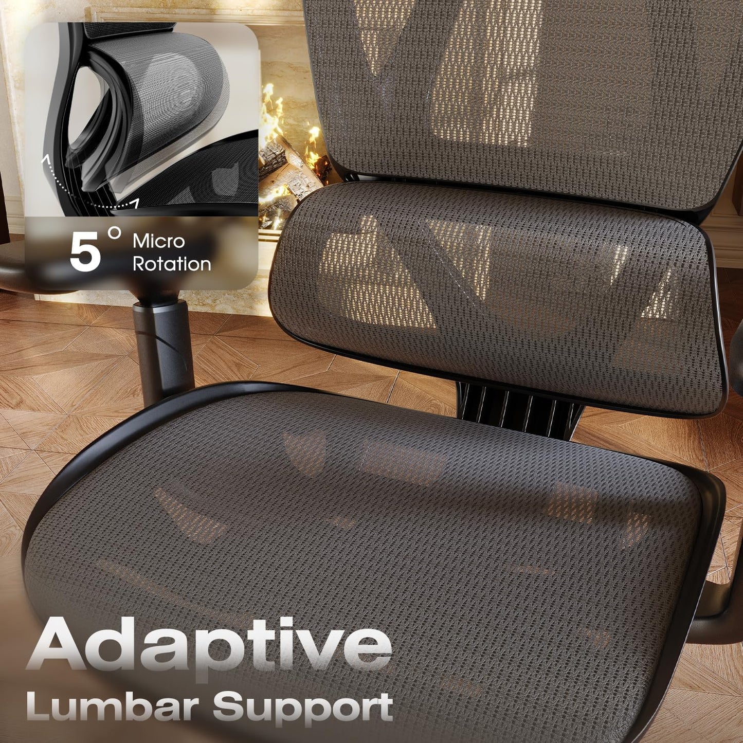 T11 Ergonomic Office Chair,High Back Desk Chairs with Separate Lumbar Support,Magic Armrests,Adjustable Wide Headrest,Comfy Executive Computer Chair,Big and Tall Mesh Chair for Home Office