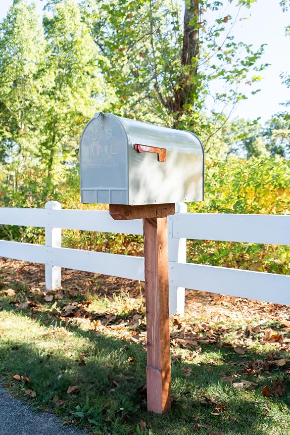 Architectural Mailboxes DPK000AM Drive-in Post, No Size, Aromatic Cedar | Naturally weather-resistant post with a no-dig ground spike and a classic grain finish that ages gracefully outdoors.