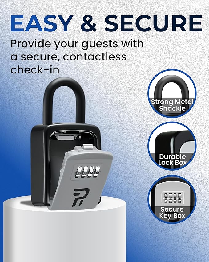 Key Lock Box for Outside – Small Outdoor Lockbox for Keys with Code, 4-Digit Combination Hidden Safe to Hide a Key Outside, Portable Safe Key Storage, 5.78 in, 1 Pack