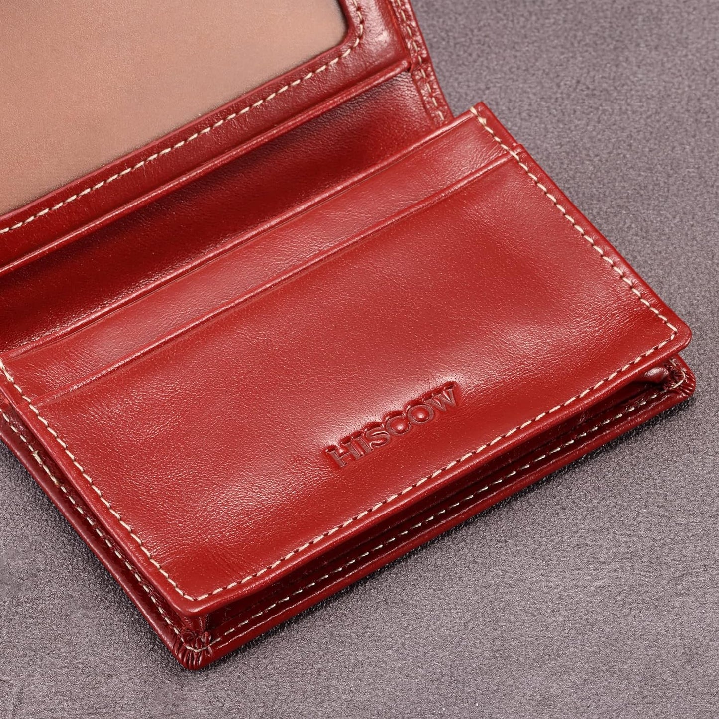 Leather Business Card Case Holder for Men & Women, Italian Calfskin