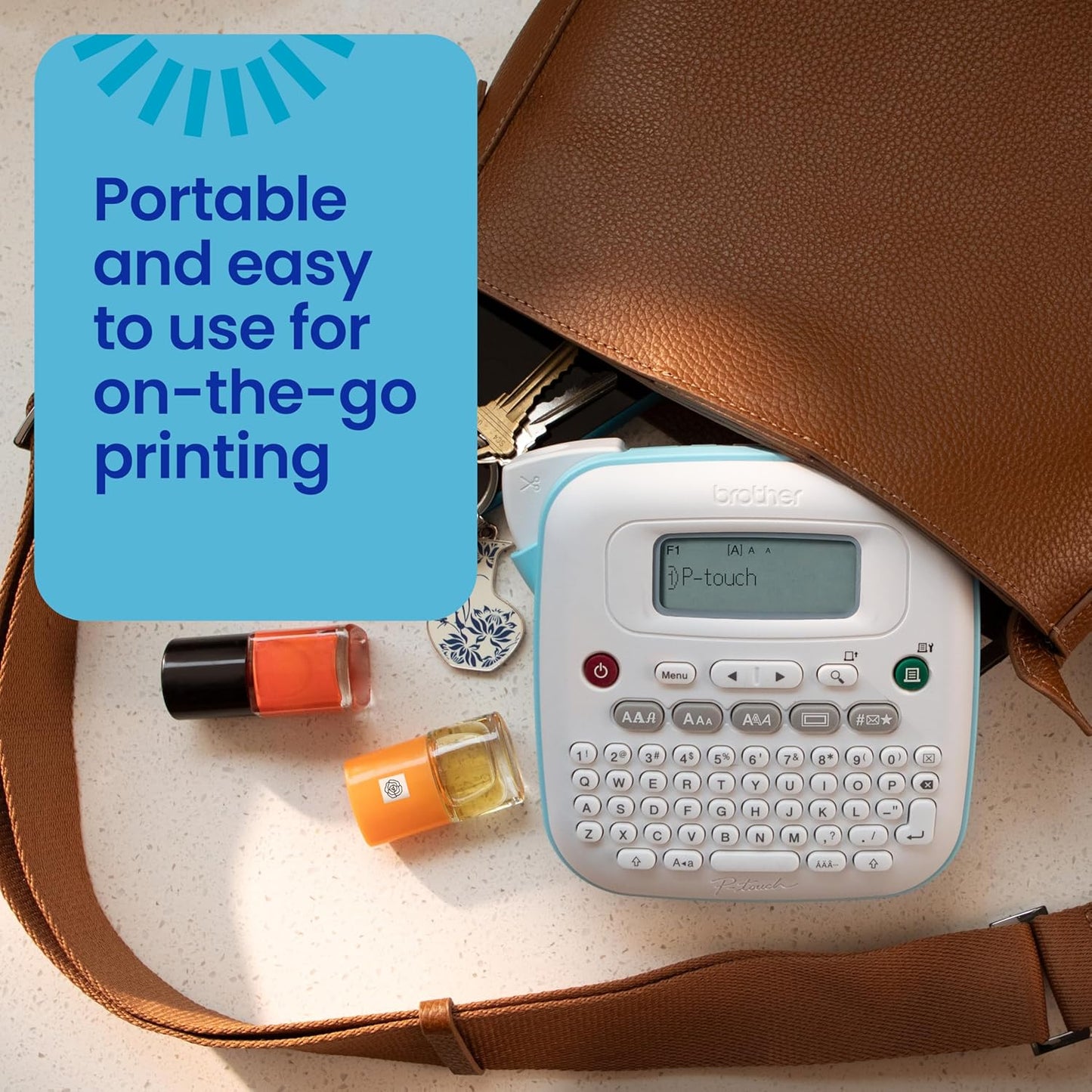 Brother P-Touch PT-N20 Personal Desktop Label Maker, Portable, Handheld and Prints, P-Touch Btag ~½” (12mm) Wide Color Personalized Label Tapes