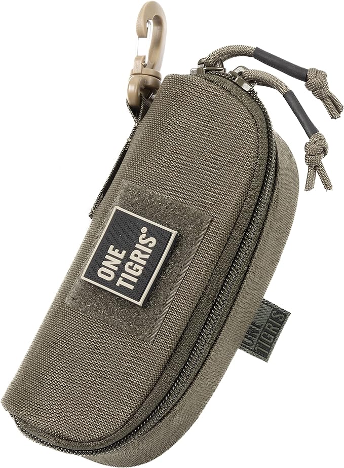 ONETIGRIS Tactical Hard Shell Eyeglasses Case Molle Zipper Sunglasses Pouch Shockproof Crush Resistant for Outdoor Activities
