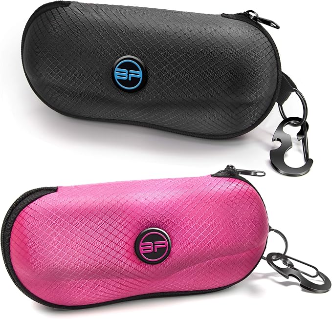 BLUPOND Sunglasses Case Semi Hard EVA Shell with Metal Hanging Hook Belt Clip Sun Glasses Storage