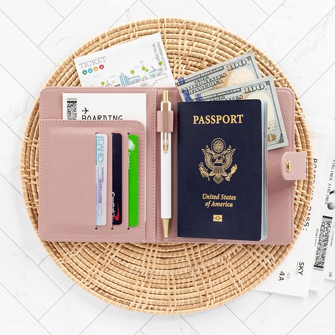 Beautiful Passport Holder for Travel – Cute Cover with Pen Holder to Keep Your Travel Documents Organized & Safe – Quality Passport Wallet for Women & Men and Great for Gifting