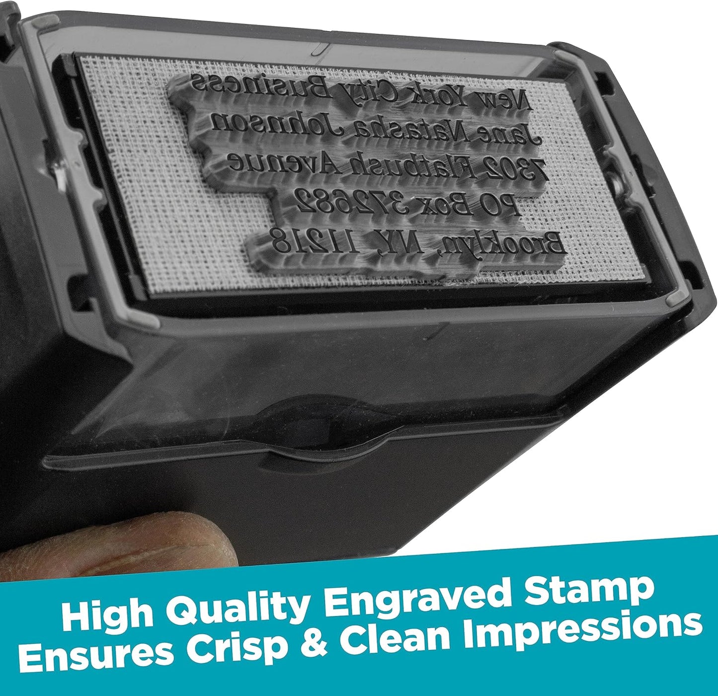 MaxMark Customized Self Inking Stamp - Up to 3 Lines of Text - Small Size - Choose from 15 Ink Colors