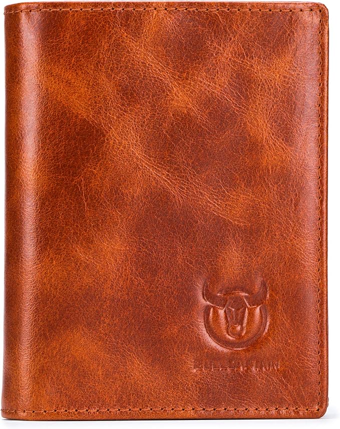 BULLCAPTAIN Large Capacity Genuine Leather Wallet for Men QB-027 | Bifold Wallet,RFID Blocking,Credit Card Holder,15 Card Slots,Special Expandable Design,gift choice
