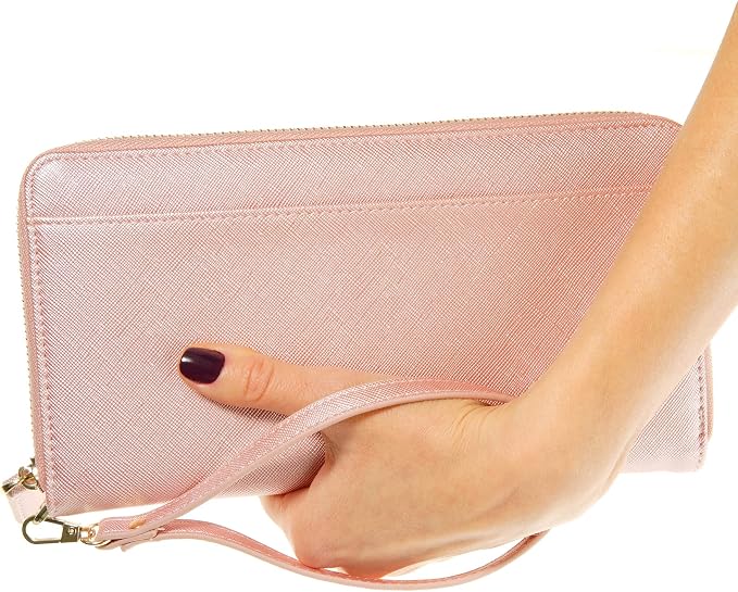 Travel Document Organizer - RFID Passport Wallet Case Family Holder Id Wristlet