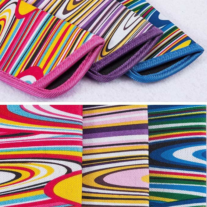 TRIUMPH VISION Reading Glasses Pouch Eyeglass Sleeve Soft Case Slim 3 Pack | Alternative to Bulky Case Lightweight，Neoprene Lined Padded Protect Optical lens Slip in, Cute Pattern Portable for Daily Use