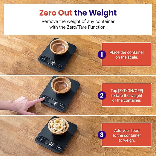 Etekcity Food Kitchen Scale, Digital Grams and Ounces, Large | Tare function, ideal for baking, weight loss, keto, meal prep, packages, liquids and jewelry, Black