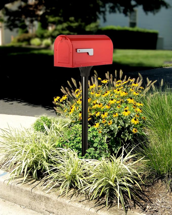 ARCHITECTURAL MAILBOXES 7600R MB1 Mailbox, Medium, Red | Galvanized steel build for outside with rust-resistant powder-coat finish and a magnetic door closure. USPS approved.