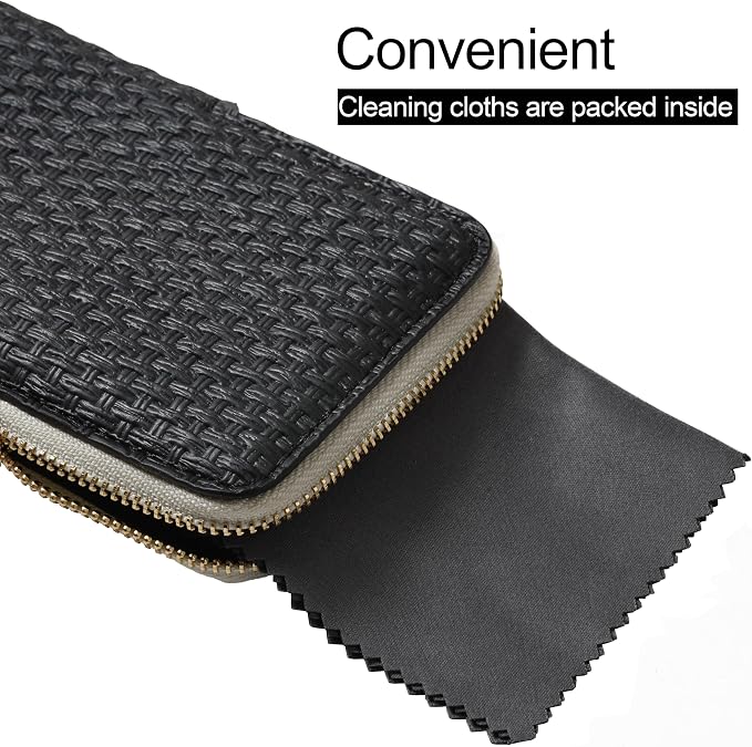 Cockatoo Portable Glasses Case, Drop-Resistant Eyewear Storage Pouch, Slim Soft Case for Sunglasses, with Cleaning Cloth
