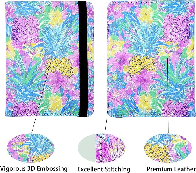 Tropical Pineapple Passport Holder for Women and Men PU Leather Passport Cover for Travel