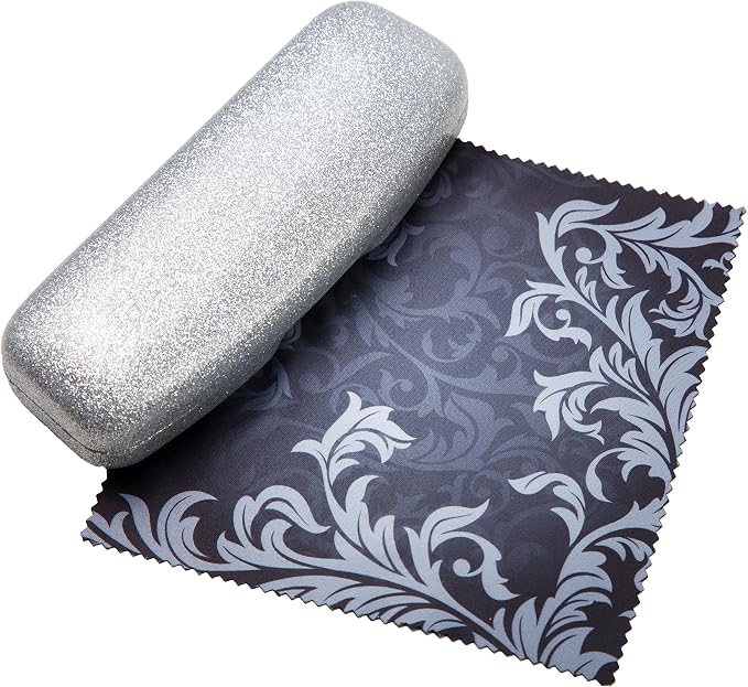 SPUNKYsoul Eye Glasses Case Girl Sparkle Smooth Glitter Hard Shell Eyeglass for Women