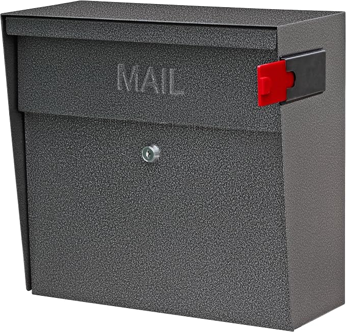 Mail Boss 7160 Metro Locking Security Wall Mount Mailbox, Galaxy