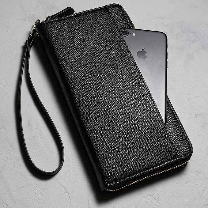 Travel Document Organizer - RFID Passport Wallet Case Family Holder Id Wristlet