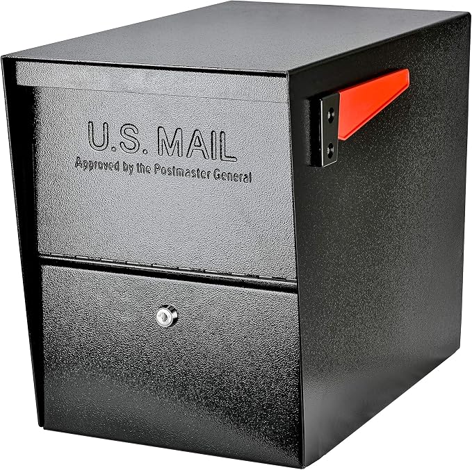 Mail Boss 7206 Package Master Curbside Locking Security Mailbox | Black,Medium