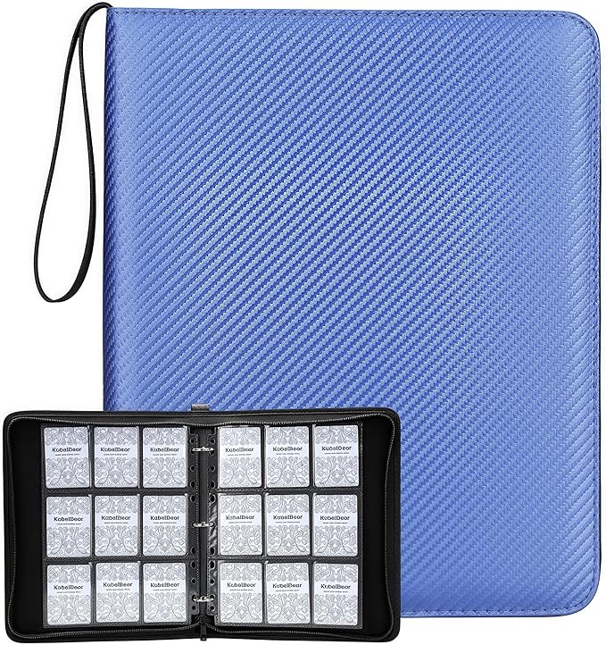 Card Binder – 720 Capacity, Zippered Trading Card Holder for MTG, Sports & Collectible Cards – Acid-Free, Durable & Travel-Friendly Storage (Blue, 9 Pocket)