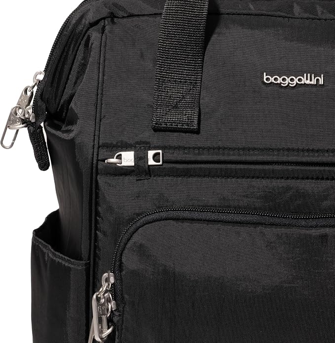 Baggallini Securtex Anti-Theft Windsor Backpack for Travel, Work & College, RFID & Locking Zipper, Up to 16" Laptop