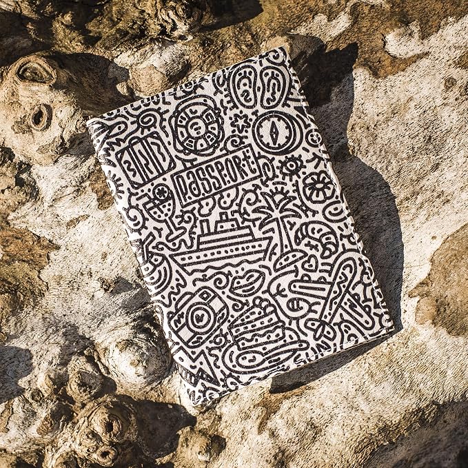 Passport Cover for Kids, Women and Men, Cute Travel Passport Holder (Doodle Pattern)